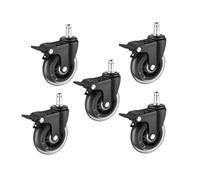 QAZXDRFG Swivel Castor Wheels 5 Pieces/Lot 2.5 Inch/3 Inch M11X22 Pole Universal Wheel Executive Chair Clip Caster Computer Office Transparent Mute(5 Pcs Brake,3 Inch)