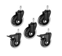 QAZXDRFG Swivel Castor Wheels 5 Pieces/Lot 2.5 Inch/3 Inch M11X22 Pole Universal Wheel Executive Chair Clip Caster Computer Office Transparent Mute(3 Universal 2 Brake,2.5 Inch)