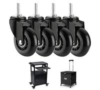 QAZXDRFG Swivel Castor Wheels 75Mm Quiet with Brake (Load 200Kg / 4Pcs) Heavy Duty Trolley S Replacement Furniture Bolt | M8, M10, | X25Mm (Size: M10*25Mm, Color: 4 Swive