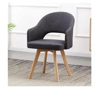 QAZXDRFG Swivel Chair Office Desk Chair No Wheels,Upholstered Dining Room Chairs with Cushioned Pad Seat & Solid Beech Wood Legs,Mid Century Modern Living Room Chairs(Dark Gray)
