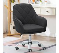 QAZXDRFG Swivel Desk Chair Computer Chair Lifting Adjustable Chair Velvet Swivel Chair with Back, 360° Swivel Wheels Office Chair(Darkgrey)