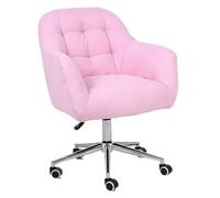 QAZXDRFG Swivel Desk Chair Desk Chairs with Wheels, Comfortable Armless Swivel Chair, Adjustable Swivel Rolling Improve Now & Neck Pain for Home Office Chair(Pink)