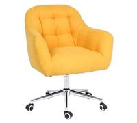 QAZXDRFG Swivel Desk Chair Desk Chairs with Wheels, Comfortable Armless Swivel Chair, Adjustable Swivel Rolling Improve Now & Neck Pain for Home Office Chair(Yellow)