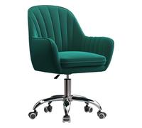 QAZXDRFG Swivel Desk Chair Ergonomic Office Desk Chair, 360° Swivel Chair with Lumbar Support, Computer Chair with Backrest, Velvet Upholstered, Adjustable Height for Home Office Chair(Dark Green)
