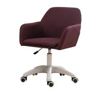 QAZXDRFG Swivel Desk Chair Home Office Chair, Linen Desk Chair with 5 Wheels, Adjustable Swivel Chair for Living Room Bedroom(Purple)
