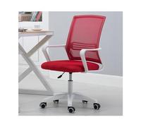 QAZXDRFG Swivel Desk Chair Swivel Desk Chair Ergonomic Mesh Computer Gaming Chair Lumbar Support, Modern Executive Mid Back Rolling Swivel Chair for Men and Women for Home Office Chair(Red)