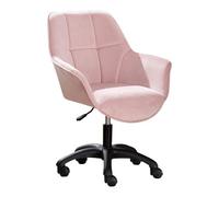 QAZXDRFG Swivel Room Chair Swivel Desk Chair Velvet Ergonomic Computer Gaming Chair, Swivel Task Chair with Black Nylon Feet, Height Adjustable Desk Chair for Home Office for Home Office Chair(Pink)