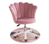 QAZXDRFG Thick Cushion Pad Flexible, Home Office Chair Velvet Flower Petal Wrap Design, Ergonomic Swivel Task Chair for Adults,Plaid(Dark Pink)