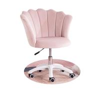 QAZXDRFG Thick Cushion Pad Flexible, Home Office Chair Velvet Flower Petal Wrap Design, Ergonomic Swivel Task Chair for Adults,Plaid(Light Pink)