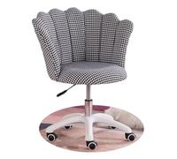 QAZXDRFG Thick Cushion Pad Flexible, Home Office Chair Velvet Flower Petal Wrap Design, Ergonomic Swivel Task Chair for Adults,Plaid(Plaid)