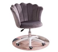 QAZXDRFG Thick Cushion Pad Flexible, Home Office Chair Velvet Flower Petal Wrap Design, Ergonomic Swivel Task Chair for Adults,Plaid(Dark Gray)