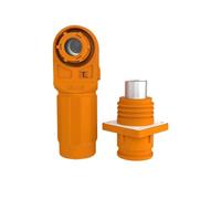 QAZXSEMUI Conector de energía Alto Voltaje un Solo núcleo 12 mm, Tipo Tuerca, 250~400 A, Conector for chasis comunicación Industrial y Comercial(250A 400A Orange Nut Plug Socket)