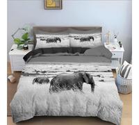 QBIDCSX Funda Nordica Cama 105 Elefante Gris Funda Edredon 200x220 cm y 1 Funda de Almohada 50x75 cm para Niñas Niños con Cremallera Suave Transpirable 110gsm Microfibra Fundas Nordicas