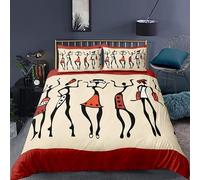 QBIDCSX Funda Nordica Cama 150 Estilo Africano Funda Edredon 240x220 cm y 1 Funda de Almohada 50x75 cm para Niñas Niños con Cremallera Suave Transpirable 110gsm Microfibra Fundas Nordicas