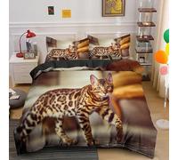 QBIDCSX Funda Nordica Cama 150 Gato atigrado Funda Edredon 240x220 cm y 1 Funda de Almohada 50x75 cm para Niñas Niños con Cremallera Suave Transpirable 110gsm Microfibra Fundas Nordicas