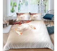 QBIDCSX Funda Nordica Cama 90 Pez Dorado Funda Edredon 150x220 cm y 1 Funda de Almohada 50x75 cm para Niñas Niños con Cremallera Suave Transpirable 110gsm Microfibra Fundas Nordicas