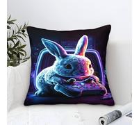 QBIREX Almohadas Baratas de neón de Conejo con Cremallera Oculta, Funda de Almohada Transpirable y súper Suave de 45 x 45 cm