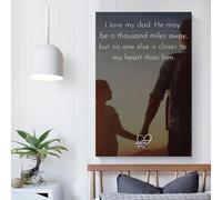 QBIREX Arte de pared con texto en inglés "I Love My Dad" para sala de estar, decoración de animales para sala de estar, regalo de fiesta de cumpleaños, 20 x 30 cm