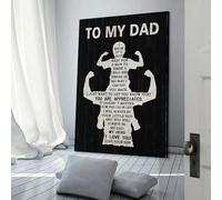 QBIREX Arte de pared para el día del padre con texto en inglés «To My Dad» para pasillo y escaleras, arte de animales para el hogar, sala de estar, dormitorio, decoración de arte, 20 x 30 cm