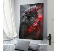 QBIREX Arte divertido para baño con diseño de cuervo oscuro y ardiente, decoración para sala de estar y baño, 20 x 30 cm