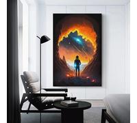 QBIREX Arte mural con impresión de astronautas espaciales para adultos, lienzo para niños, decoración del hogar, sala de estar, dormitorio, regalo de cumpleaños para mujeres, 20 x 30 cm