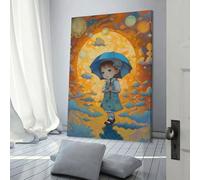 QBIREX Bonita pintura al óleo infantil, lienzo para pared, para dormitorio, baño rústico, decoración de pared, 30 x 45 cm