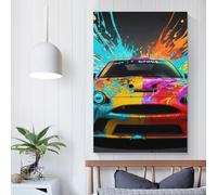 QBIREX Cartel de coches deportivos coloridos decoración de salón, cocina y dormitorio, carteles para dormitorio, impresión estética, arte de pared, decoración del hogar, 50 x 75 cm