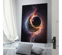 QBIREX Colors of Space Planet Art Poster Canvas Art Wall Art - Cuadro decorativo para dormitorio moderno para el hogar, obras de arte, arte mural 3D, sala de estar, 20 x 30 cm