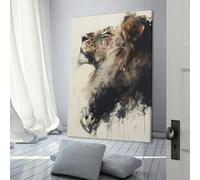 QBIREX Cuadro de la Majestad del León para sala de estar, decoración de baño, impresiones artísticas modernas, 20 x 30 cm