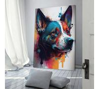 QBIREX Cuadro de pared con diseño de perro valiente para sala de estar, decoración de pared para habitación de adolescentes y niños, arte moderno de 50 x 75 cm.