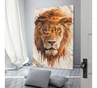 QBIREX Cuadro de pared Guardian of the Plains para sala de estar y baño, lienzo decorativo de 60 x 90 cm.