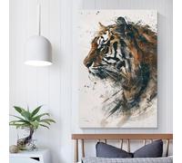 QBIREX Cuadro de tigre con perfil de tigre para pared, decoración para sala de estar, cocina, hogar, 40 x 60 cm