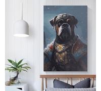 QBIREX Cuadro en lienzo, póster vikingo de Rottweiler, cuadro decorativo para salón, póster, dormitorio, listo para colgar, 40 x 60 cm