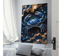 QBIREX Cuadros de baño con arte Kintsugi de cangrejo para paredes del hogar, lienzo grande para sala de estar, 20 x 30 cm