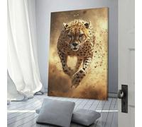 QBIREX Cuadros de guepardos corriendo para dormitorios de adolescentes, niñas y mujeres, decoración de sala de estar, lienzo de pared de 60 x 90 cm.