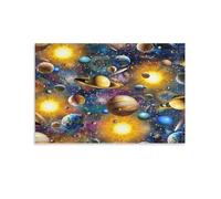QBIREX Cuadros de pared de planetas para dormitorio, pinturas sobre lienzo, obras de arte coloridas, decoración del hogar para sala de estar, listo para colgar, carteles e impresiones, 20 x 30 cm