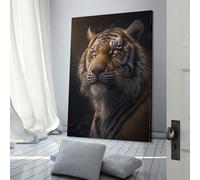 QBIREX Da Vinci - Póster de tela con diseño de tigre para habitación de los niños, escuela, aula, decoración de pared, 60 x 90 cm