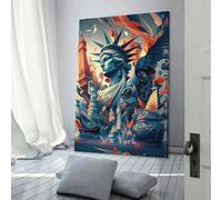 QBIREX Estatua de la Libertad de Nueva York, divertida obra de arte para baño, decoración para sala de estar y baño, 60 x 90 cm