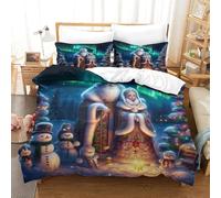 QBIREX Frohe Weihnachten Bettbezug-Set Bedrucktes Bettwäsche-Set Ultraweicher, Lebendiger Mikrofaser-Bettbezug Weihnachtsgeschenke Doppelbett (200 x 200 cm)