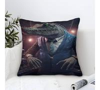 QBIREX Funda de Almohada Sedosa de cocodrilo DJ para Cabello y Piel, Cuadrada, Decorativa, Grande, 45 x 45 cm
