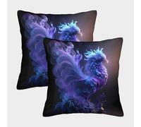 QBIREX Fundas de Almohada Artistic Cock King Size para Cabello y Piel, Suaves y sedosas, Paquete de 2, 40 x 40 cm