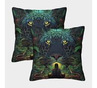 QBIREX Fundas de Almohada de Leopardo antialérgicas tamaño King con Cremallera Invisible, 40 x 40 cm.