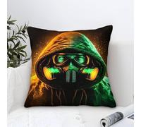 QBIREX Fundas de Almohada King Size con diseño de máscara para sofá, Dormitorio, Transpirables, estándar, Paquete de 2, 40 x 40 cm