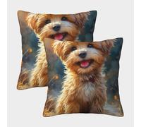 QBIREX Fundas de Almohada Yorkshire Terrier Superking, Resistentes a Las Arrugas y a Las Manchas, para niños, hogar y el Hotel, 40 x 40 cm