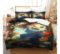 QBIREX Goddess Nature - Juego de funda de edredón de Navidad para niñas, funda de edredón elegante para invierno, decoración de dormitorio, funda de edredón femenina para cama doble (200 x 200 cm)