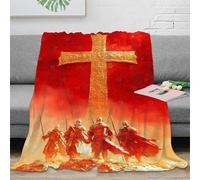 QBIREX Golden Cross Knights - Manta doble suave para mujer, para sofá, regalo personalizado de Navidad, cumpleaños, 40 x 50 pulgadas (100 x 130 cm)