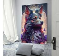 QBIREX Hermosos cuadros de pared de perros coloridos para sala de estar y baño, decoración de lienzo, arte de pared de 20 x 30 cm.