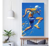 QBIREX Ilustración de atleta corriendo, imágenes de baño para paredes del hogar, lienzo grande para sala de estar, 40 x 60 cm