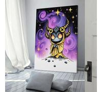 QBIREX Ilustración de demonio cósmico, arte mural para sala de estar y baño, 60 x 90 cm