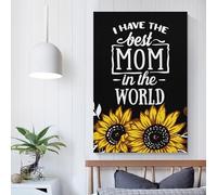 QBIREX Imágenes de pared con texto en inglés "I Have The Best Mom" para sala de estar, amantes de los animales, decoración de pared para el hogar, sala de estar, dormitorio, obras de arte, 60 x 90 cm